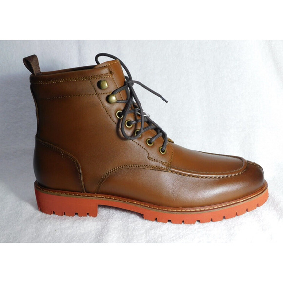 M7 Vince Camuto Brown Men's Kameil Lace-Up Leather Cuero Boots Size 9 M - Picture 2 of 5